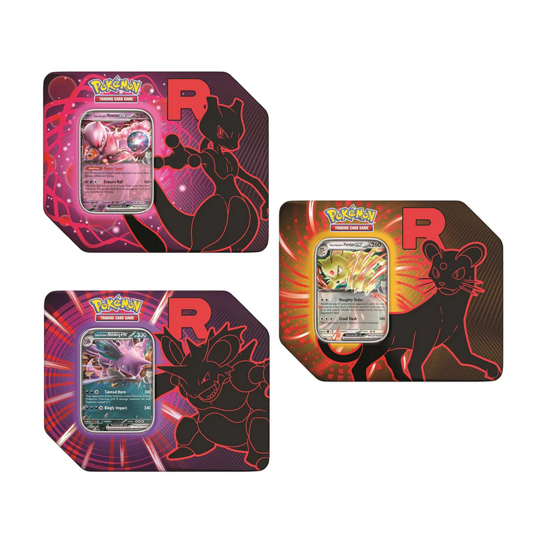 Pokemon TCG - Large Team Rocket Tin Collection (set of 3) Destined Rivals