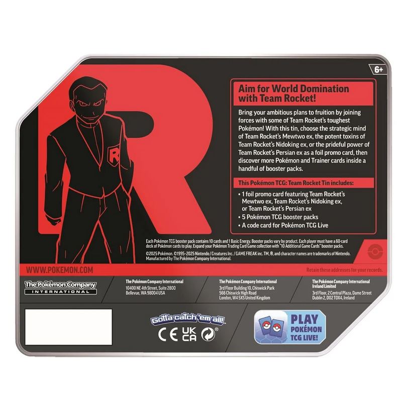 Pokemon TCG - Large Team Rocket Tin Collection (set of 3) Destined Rivals