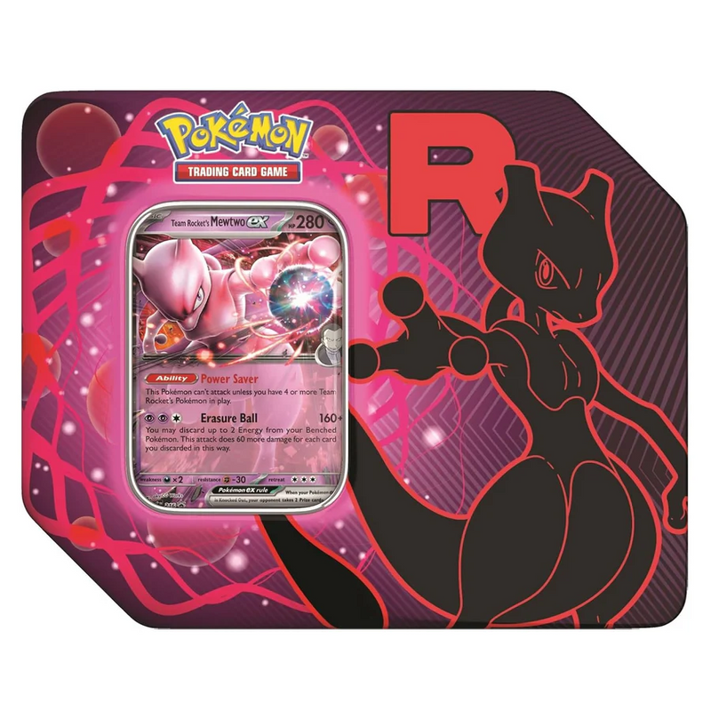 Pokemon TCG - Mewtwo Large Team Rocket Tin Destined Rivals